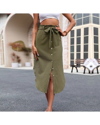 BUTTON MIDI SKIRT